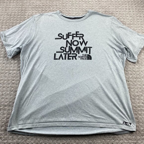 The Nort Face Shirt Men Extra Large XL Gray Suffer Now Summit Later - STAIN Look - Picture 1 of 9